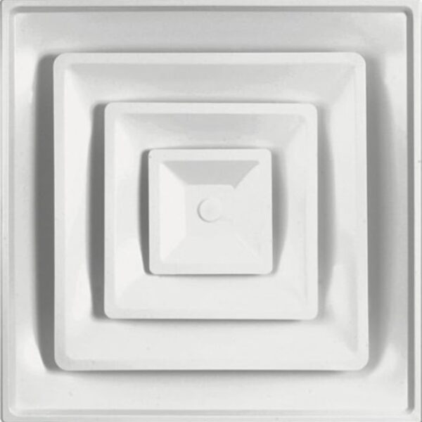 Ceiling Square Diffuser - 4 Cone Fixed air pattern
